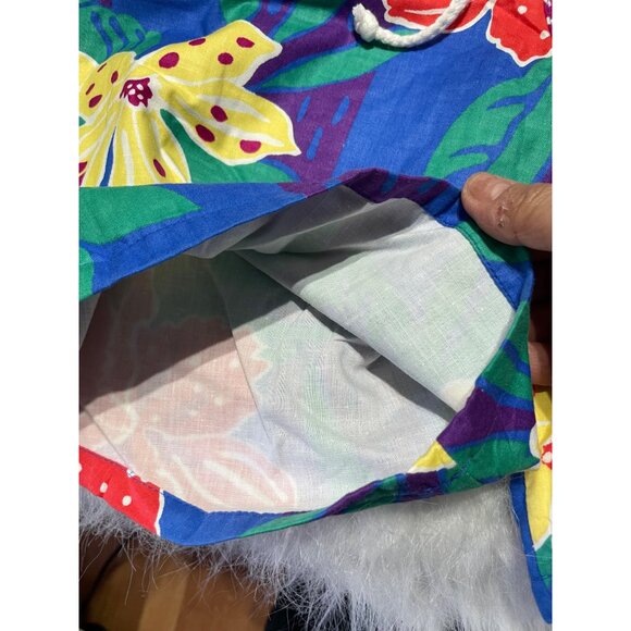 Vintage Lord Jeff Floral Hawaiian Swim Shorts Size L 36-38 Made In USA 100% Cott - Picture 5 of 6